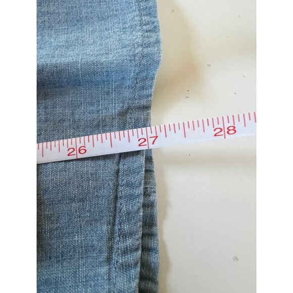 Tommy Hilfiger Button Down Blouse, Blue, Roll Sleeves, 100% Cotton, Size XL - Picture 12 of 12